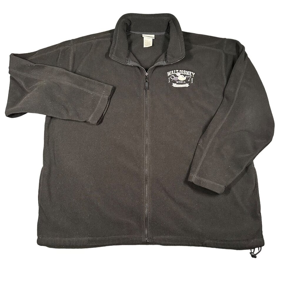 Walt Disney World Unisex XL 1971‎ Black Fleece Full Zip Pockets